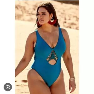 NWTs Ashley Graham x Swimsuits For All Meknes Blue Underwire Swimsuit